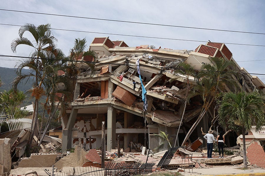 crumbled building