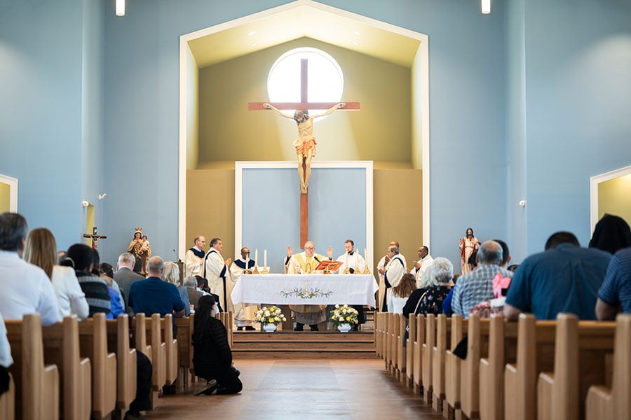 View of Sacred Heart Parish in Comanche